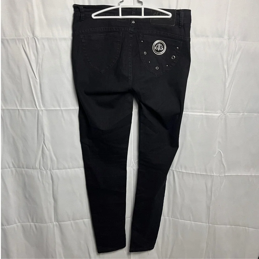 Dereon Black Skinny Jeans Womens‎ 11/12 Fleur De Lis, Beyonce, Discontinued